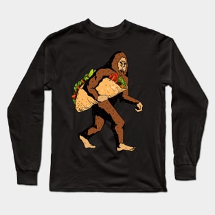 Bigfoot Carrying Taco Long Sleeve T-Shirt